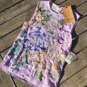 Vivienne Tam Sleevless Embroiled Top